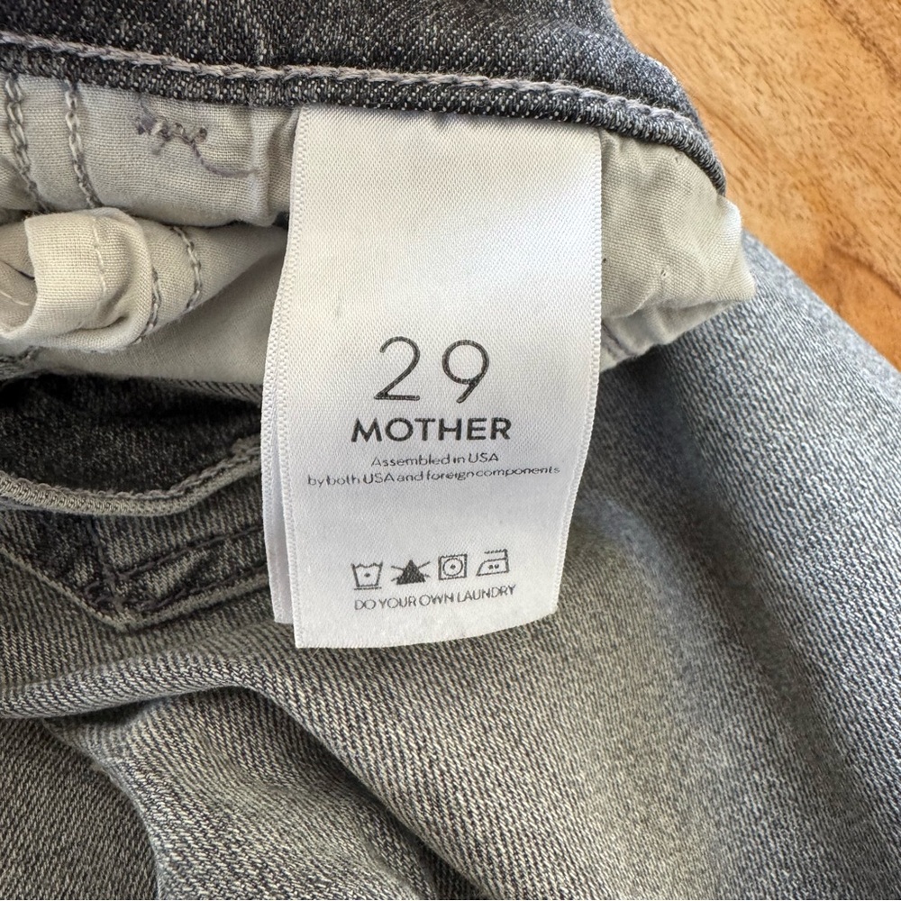 MOTHER The Hustler Crop Step Chew 29 Distressed Black Grey - Picture 8 of 10
